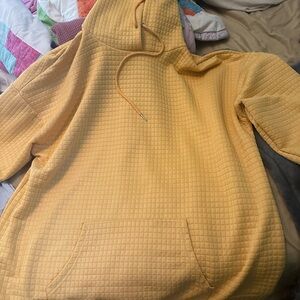 Yellow Quilted Hoodie